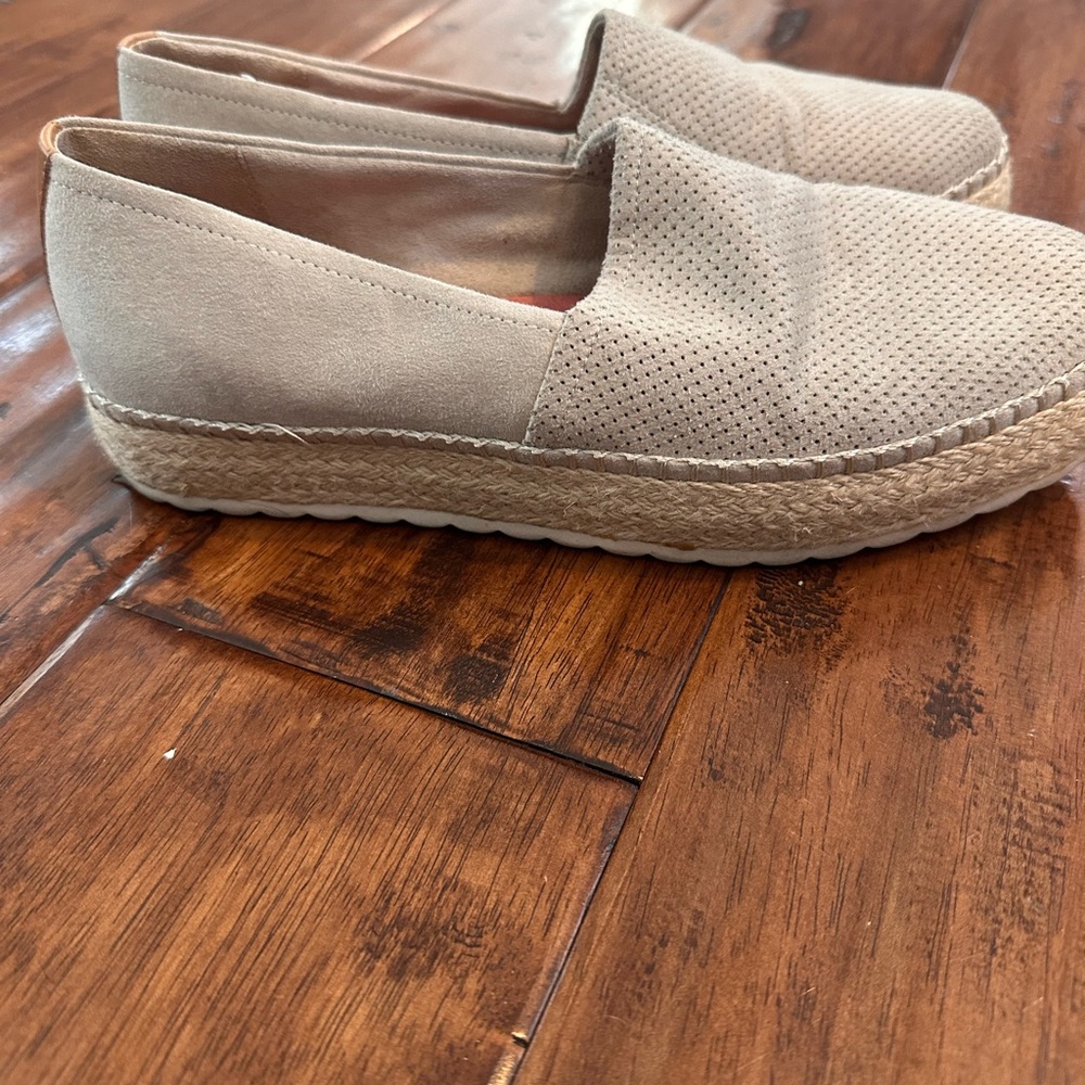 Beige Espadrille Slip-On Shoes